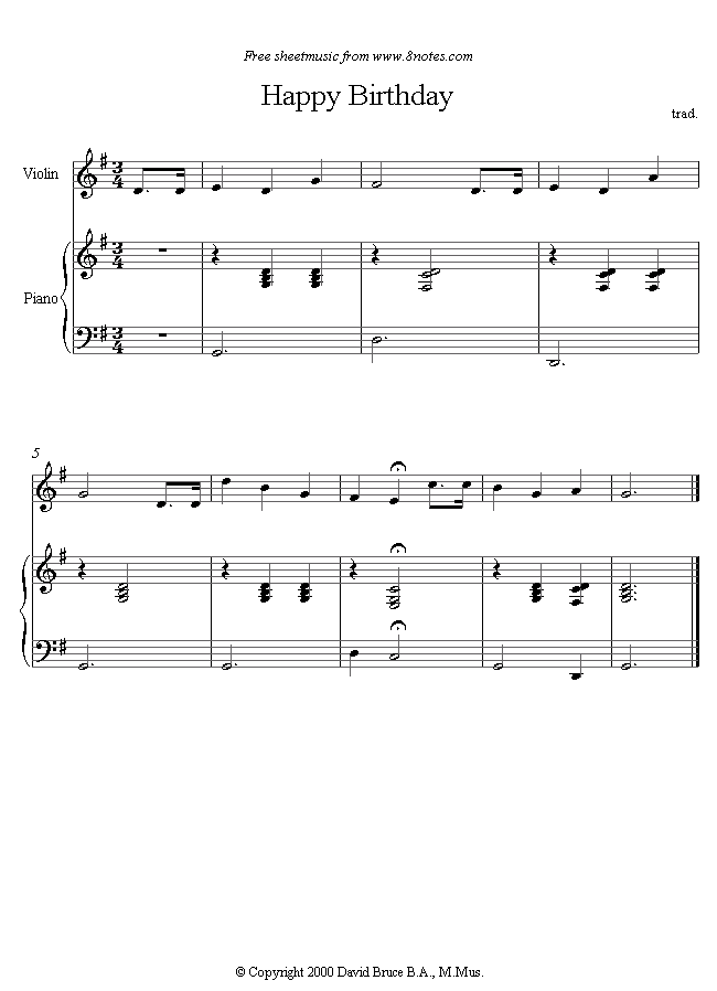 violin happy birthday