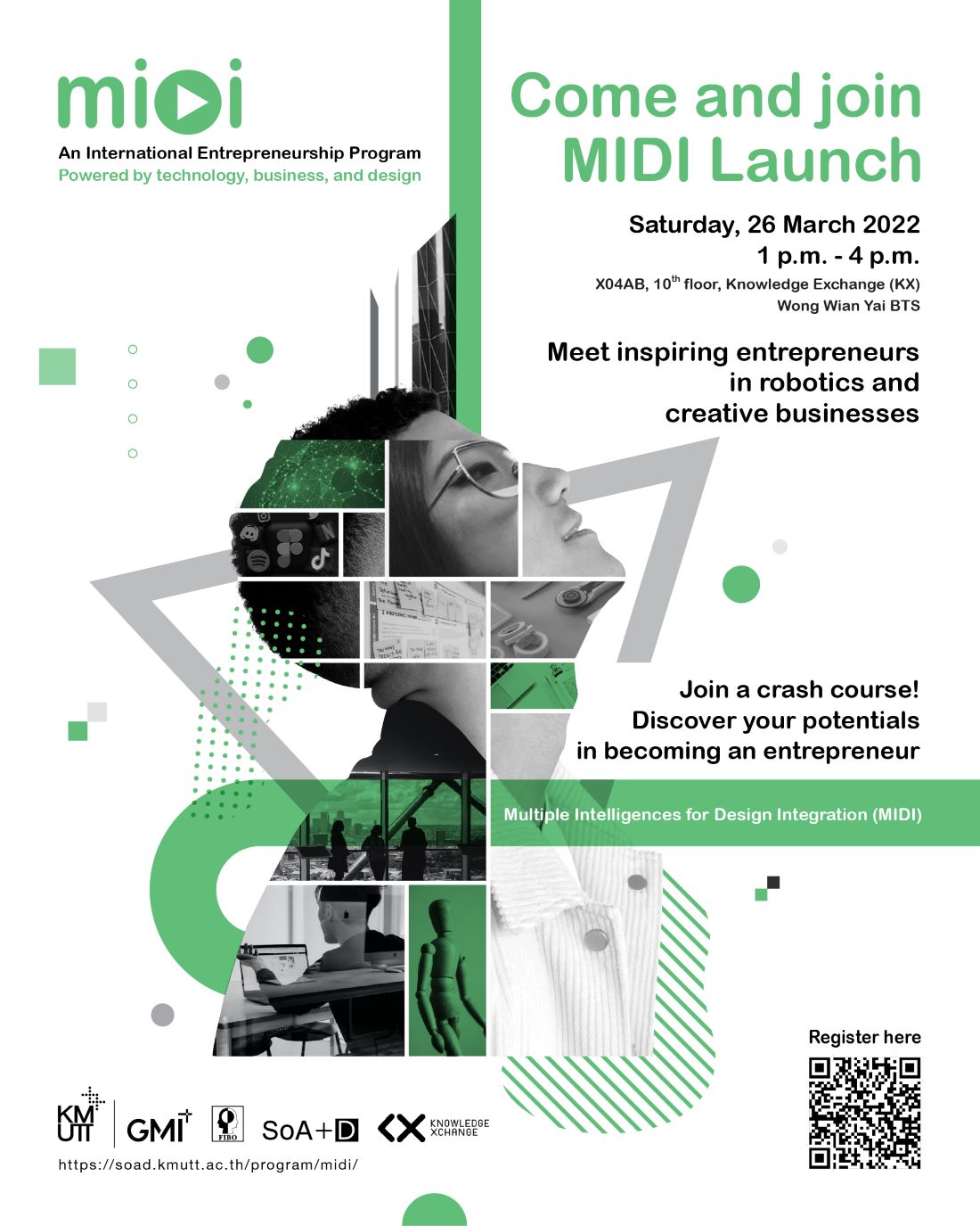 ชวนร่วมงานเปิดตัวหลักสูตรใหม่ MIDI Launch เส้นทางสู่ผู้ประกอบการ Start up ยุคใหม่ที่ตอบโจทย์โลกอนาคต พร้อมพบกับกิจกรรมน่าสนใจมากมาย!