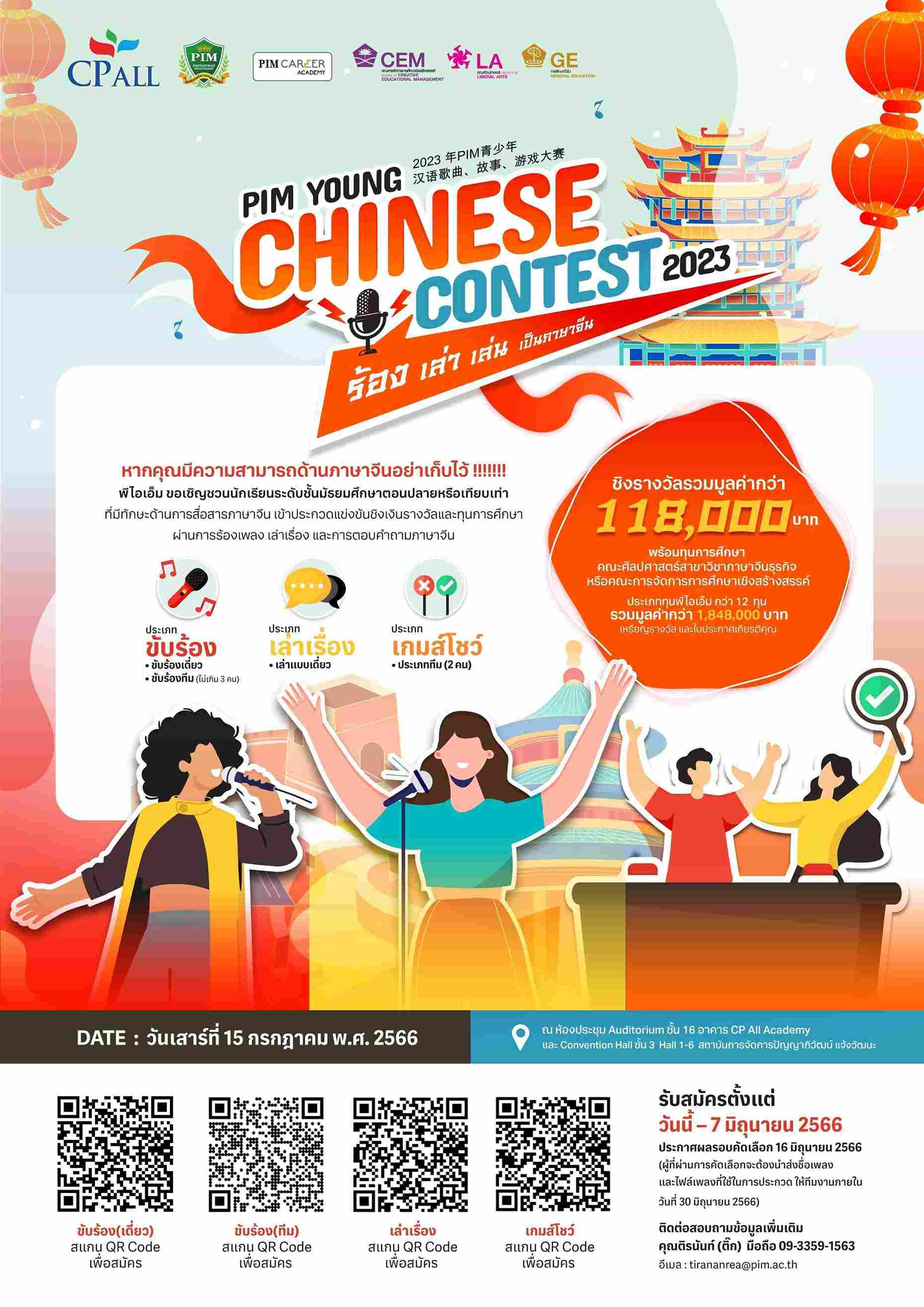 การประกวดทักษะภาษาจีน PIM Young Chinese Contest 2023