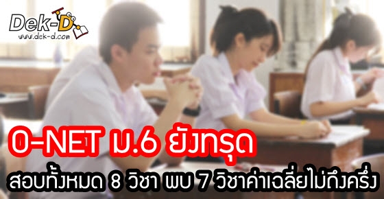 O-NET ม.6 ปีนี้ยังทรุด!! พบ 7 วิชาค่าเฉลี่ยไม่ถึงครึ่ง