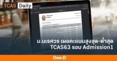 ม.นเรศวร เผยสถิติคะแนนสูงสุด-ต่ำสุด Admission 1 ปี 2563 