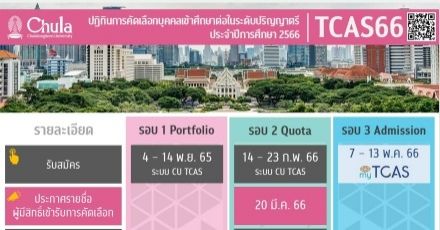 มาแล้ว! ปฏิทิน TCAS66 จุฬาฯ ครบทั้ง 3 รอบ เตรียมตัว! รอบ Portfolio รับ 11 วันเท่านั้น