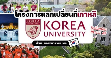 สมัครด่วน! โครงการแลกเปลี่ยนระดับป.ตรี ที่ ‘Korea University’ ม.ดังในเครือ SKY! (3 สัปดาห์)