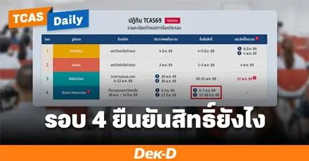 ยืนยันสิทธิ์ รอบ 4 รับตรงอิสระ 6 - 7 มิ.ย. กับ 17 - 18 มิ.ย. ต่างกันยังไง?