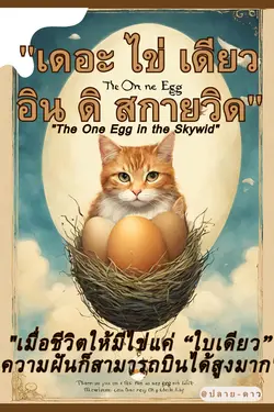 ปกอีบุ๊กเรื่อง "เดอะ ไข่ เดียว อิน ดิ สกายวิด": "The One Egg in the Skywid". 