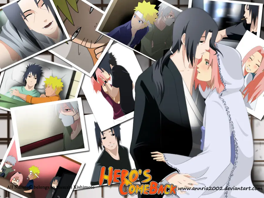 Heroes come back. Саске и Сакура annria2002. Наруто опенинг Hero's come back. Heroes come back Naruto.
