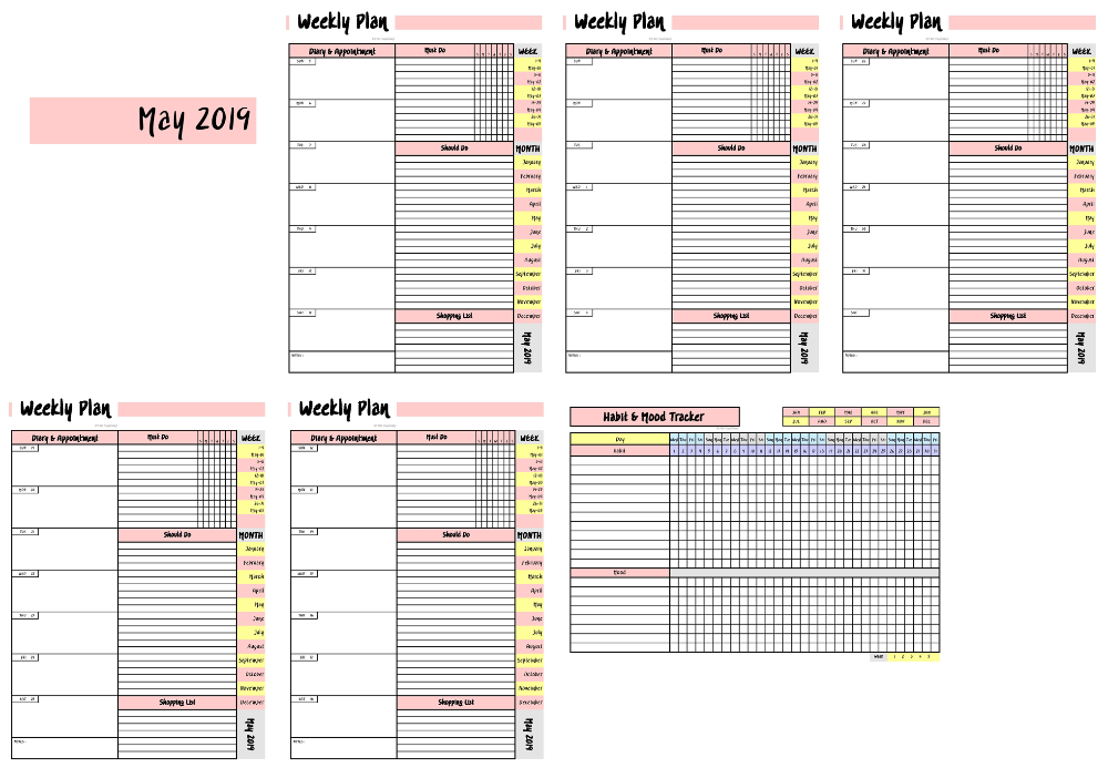แจกฟรี Planner เดือนพฤษภาคม 2562 (May 2019) สีสันน่ารักมาก | Dek-D.Com