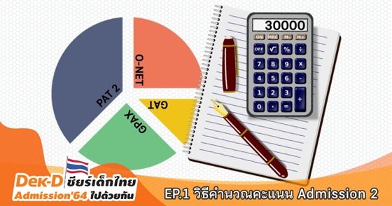 วิธีคำนวณคะแนนฐาน 30,000 ใน TCAS64 Admission 2