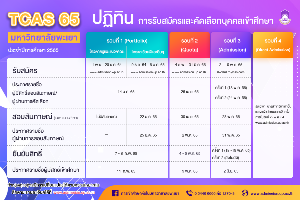ปฏิทิน TCAS65 ม.พะเยา