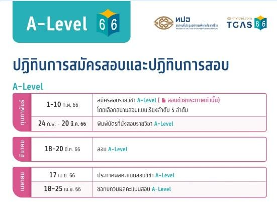 ปฏิทินการสอบ A-Level 66