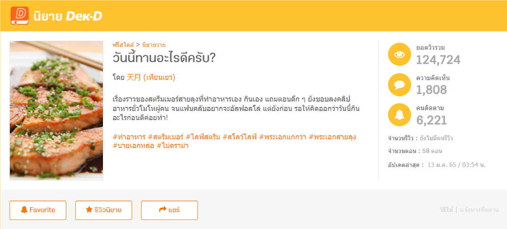 เรื่อง วันนี้ทานอะไรดีครับ?  โดย 天月 (เทียนเยว่)