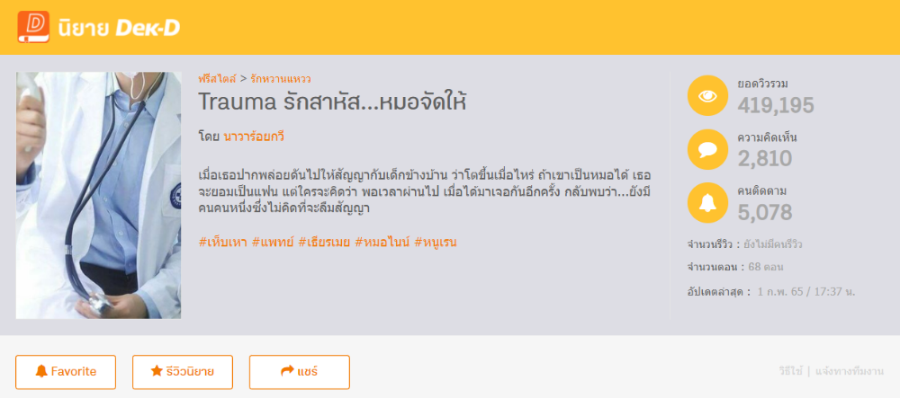 Trauma รักสาหัส...หมอจัดให้&nbsp; โดย  นาวาร้อยกวี