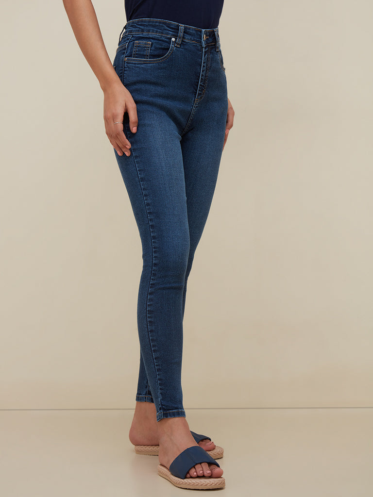 Shop LOV Dark Blue Jamie Cropped Jeans Online – Westside