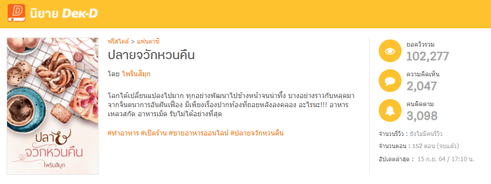 นิยายเรื่อง ปลายจวักหวนคืน ที่ทำให้ค้นพบแนวที่ชอบ