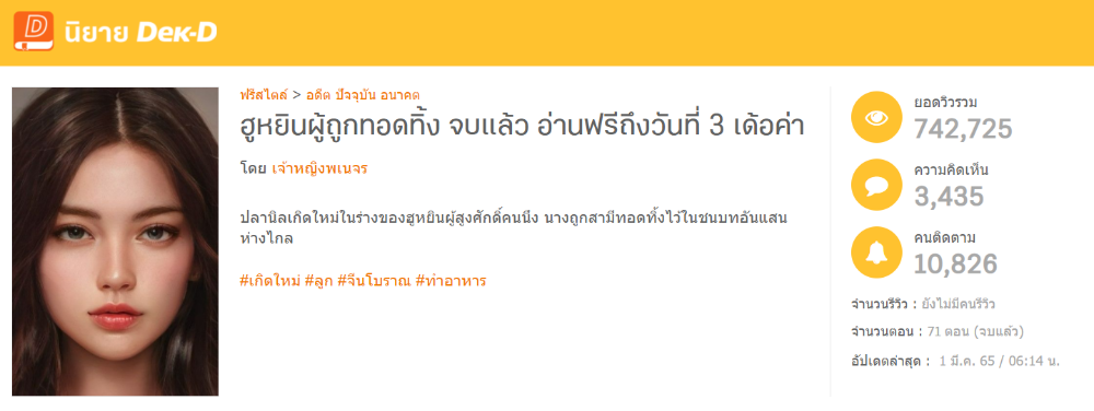 นิยายเรื่อง ‘ฮูหยินผู้ถูกทอดทิ้ง’ 