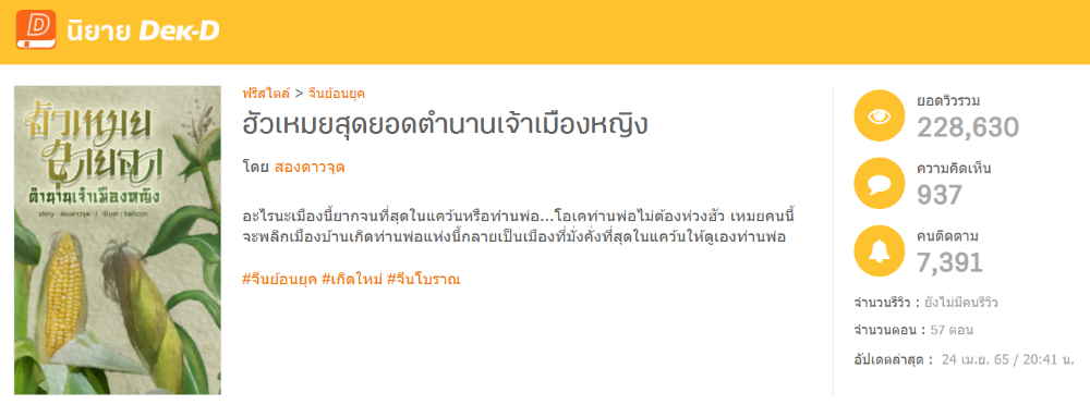 ฮัวเหมย สุดยอดตำนานเจ้าเมืองหญิง นิยายเรื่องล่าสุดที่คุณบอมกำลังแต่งอยู่