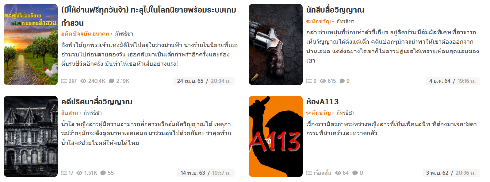 คุณทรายเริ่มแต่งนิยายจากแนวสืบสวนระทึกขวัญตามความชอบ