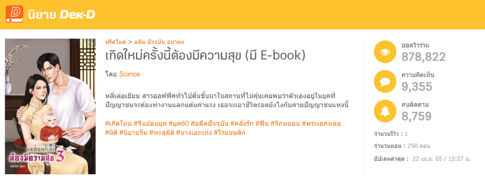 นิยายเรื่อง เกิดใหม่ครั้งนี้ต้องมีความสุข ติดอันดับนิยายขายดีในงานนิยายแฟร์ 2022