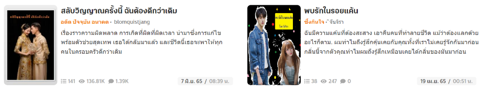 ผลงานนิยายของ blomquistjang