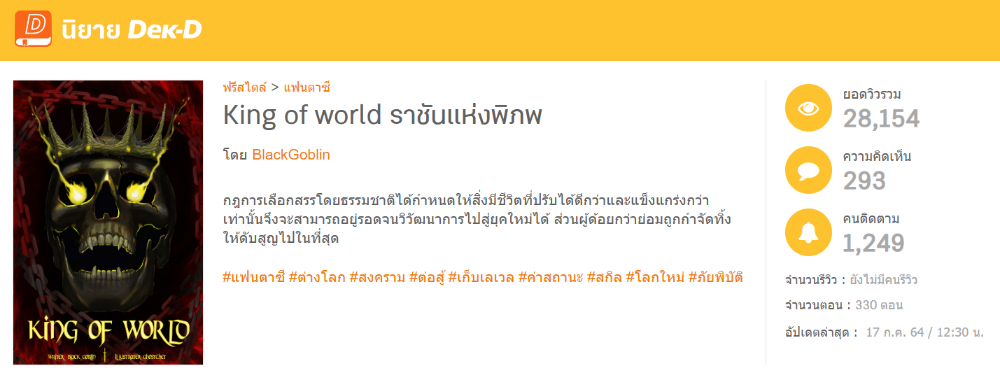 นิยายเรื่องแรกของ  ‘Black Goblin’ 