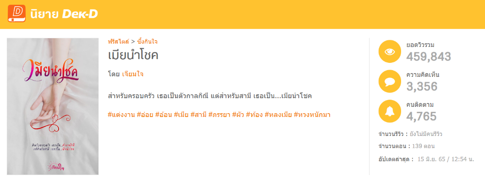 นิยายเรื่อง เมียนำโชค ผลตอบรับที่คาดไม่ถึงจากแฟนนักอ่าน  