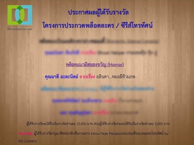 พล็อตเรื่อง อลินตา… หมอผีข้ามภพ ได้รับรางวัล พล็อตแนวผีสยองขวัญ (Horror) อันดับ 1 