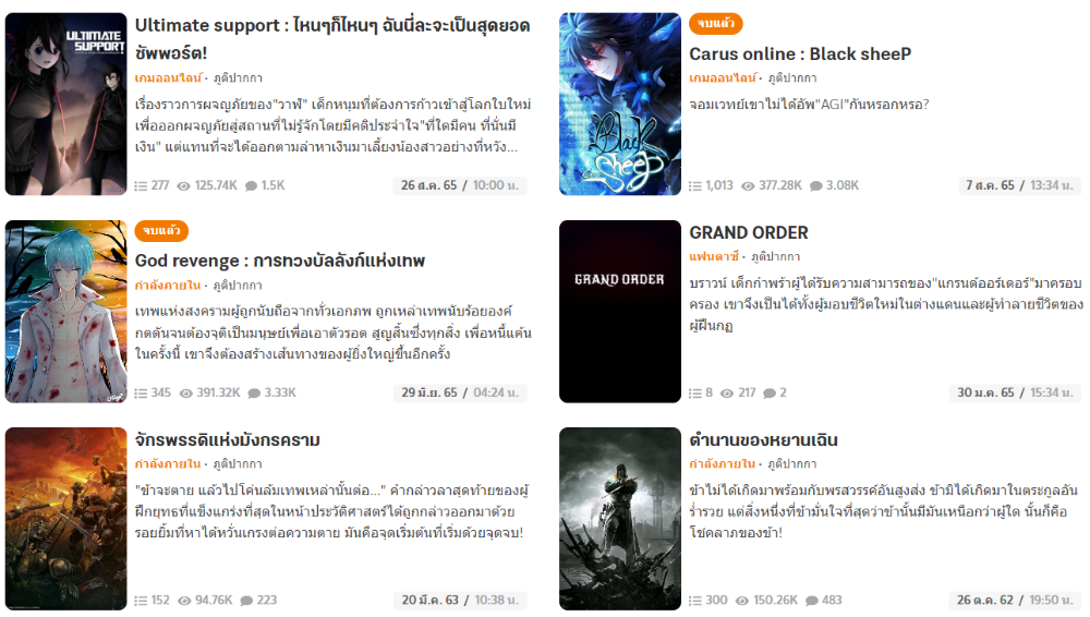 ผลงานนิยายของ ภูติปากกา