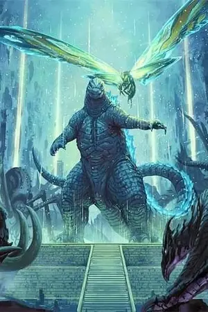 ปกนิยาย godzilla and the  friend the world of throne (ก็อตซิลล่าและผองเพื่อน มหาศึกบัลลังก์โลก)