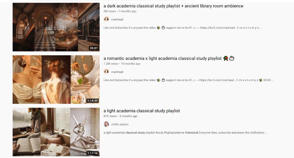 เพลย์ลิสต์รวมเพลงคลาสสิกที่ใช้ในการอ่านหนังสือบน Youtube