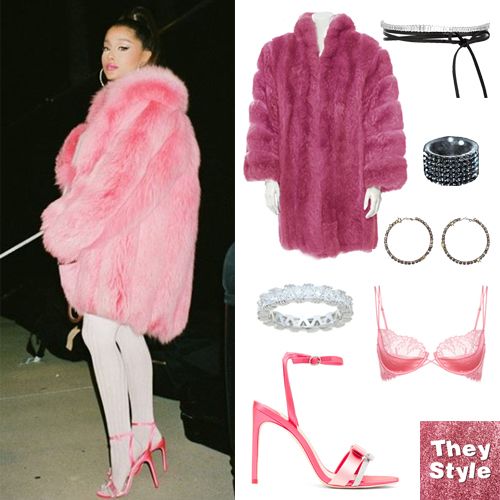 Ariana grande pink hot sale fur coat