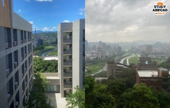 NCCU (ฝั่งซ้ายคือวิวจากหอ)