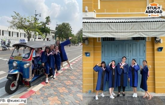 รับปริญญาโทกันแบบออนไลน์ เลยนัดรวมตัวกับคนไทยถ่ายชุดครุยกันค่ะ