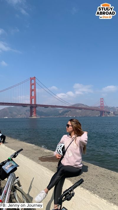 ปั่นจักรยานหลังเลิกเรียนที่ Golden Gate Bridge