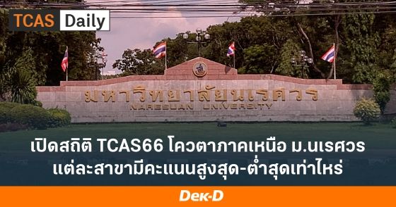 เปิดสถิติ TCAS66 โควตาภาคเหนือ ม.นเรศวร แต่ละสาขามีคะแนนสูงสุด-ต่ำสุดเท่าไหร่