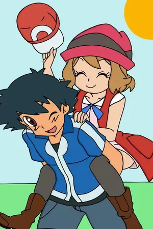 ปกนิยาย Pokemon นิยายาเรื่องสั้นซาโตชิXเซเรน่าช่วงเวลาหนึ่งปี่