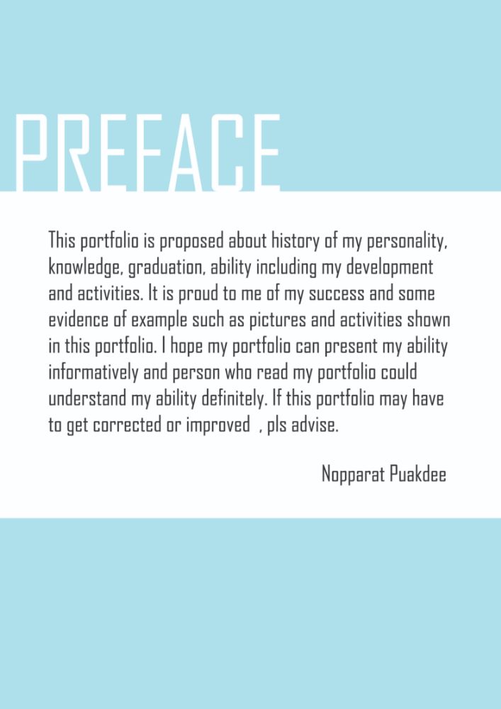 ตัวอย่าง Portfolio ภาษาอังกฤษ