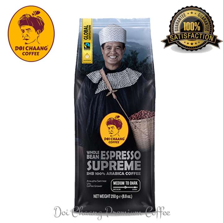 ดอยช้าง เมล็ดกาแฟสดคั่ว เมล็ดกาแฟอราบิก้า เอสเพรสโซ่ ซูพรีม