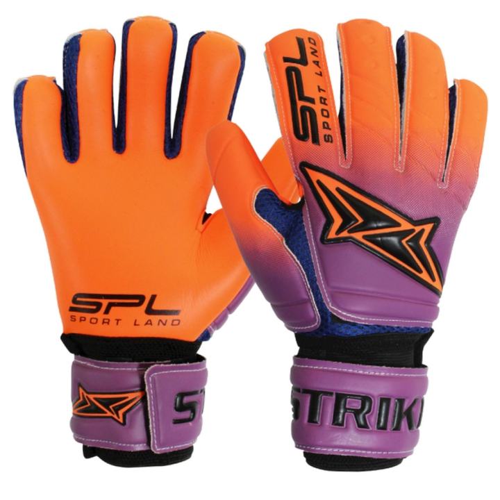 Sportland ถุงมือ โกล์ว SPL Goal Gloves Strike ฟิงเกอร์เซฟ Fingersave - N.OR/PP (มีหลายไซส์)