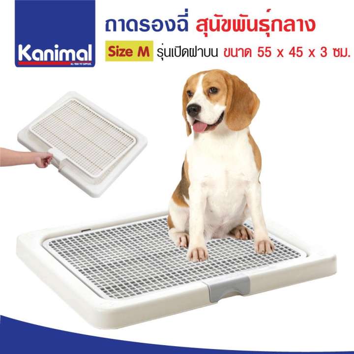 Kanimal Dog Toilet ห้องน้ำสุนัข ถาดฝึกฉี่สุนัข รุ่นเปิดฝาบน พร้อมที่ล็อคฝา