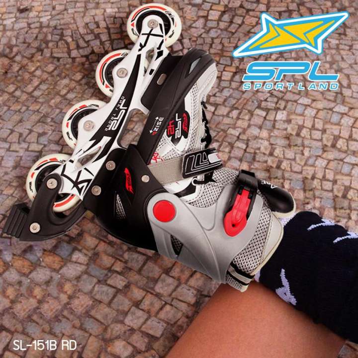 รองเท้าสเก็ต โรลเลอร์เบลด SPORTLAND อินไลน์ สเก็ต In-line Skate รุ่น SL-151B RD