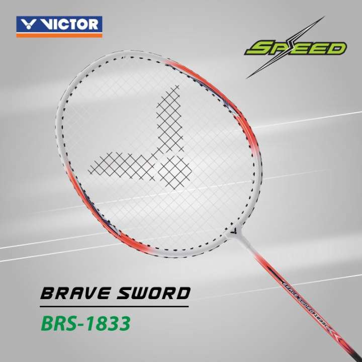 VICTOR Badminton Racket ไม้แบดมินตันพร้อมขึ้นเอ็น BRS-1833 ฟรีซอง
