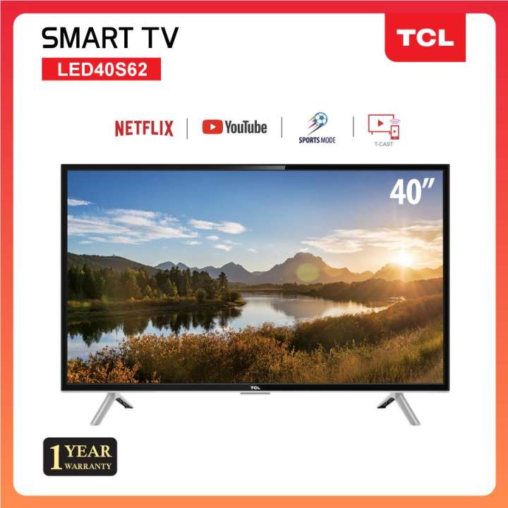 TCL 40 นิ้ว LED Full HD 1080P Wifi internet Smart TV (รุ่น 40S62) -HDMI-USB-Net.flix &Youtube