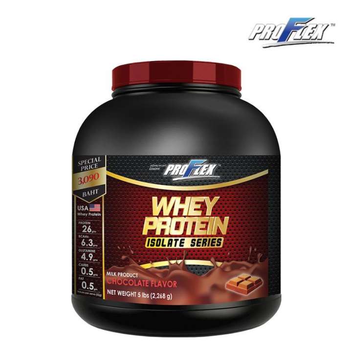 โปรเฟล็กซ์ เวย์โปรตีน ไอโซเลท ช็อคโกแลต ProFlex Whey Protein Isolate Chocolate 5 lbs