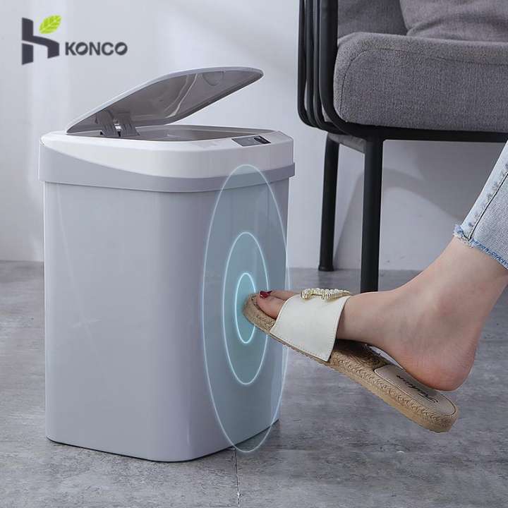 Konco ถังขยะ อัจฉริยะ บ้านอัตโนมัติ  ตัวนำไฟฟ้าถังขยะสมาร์ทถังขยะ KICK Barrel แบตเตอรี่รุ่นถังขยะสำหรับรถยนต์