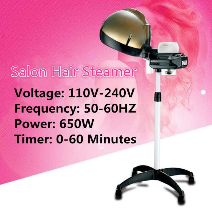 เครื่องอบไอน้ำผม Hairdressing Care ร้านเสริมสวยสีโปรเซสเซอร์ขาตั้ง Hood Steamer