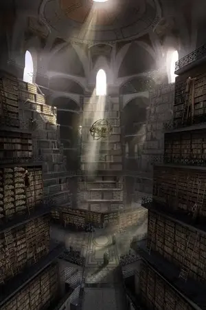 ปกนิยาย ชั้นหนังสือของหอสมุดสีเงิน