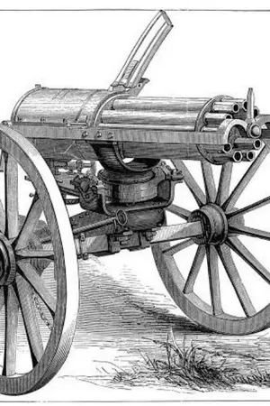 ปกนิยาย เปิดตำนาน Gatling gun (ปืนเเก็ตลิ่ง) ปืนกลชนิดเเรกที่มนุษย์ใช้ใด้เต็มประสิทธิภาพมากที่สุดในยุคเเรกของสงครามสมัยใหม่ตอนต้น (จบเเล้ว)