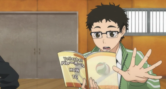อาจารย์ทาเคดะตอนเริ่มศึกษากติกาวอลเลย์บอลใหม่ๆ ขอบคุณภาพจากอนิเมะเรื่อง Haikyuu!!