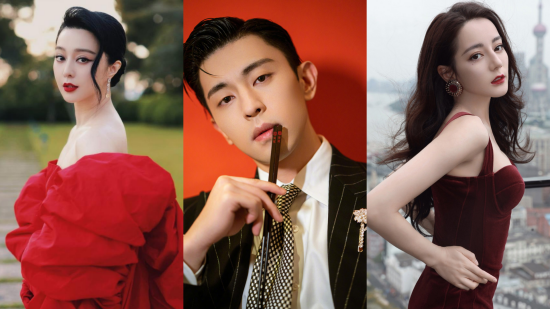 (เรียงจากซ่ายไปขวา) ฟ่านปิงปิง เติ้งหลุน และตี๋ลี่เร่อปา