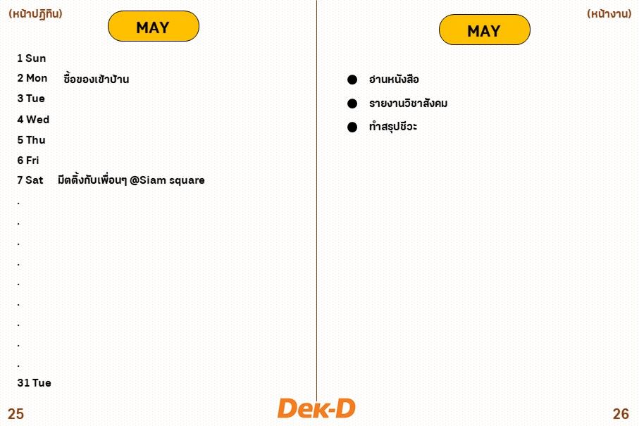 ตัวอย่างการเขียน Monthly Log (บันทึกรายเดือน)&nbsp;  แบบที่  1